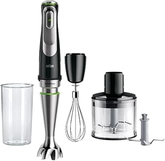 Braun MultiQuick 9 Hand Blender, Hand Mixer, XL Food Processor, Active PowerDrive Technology, 500 ml Chopper, BPA-Free 600 ml Beaker with Lid, 1200W, 220-240 V, 50-60 Hz, MQ 9135XI, Black