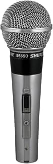 Shure 565Sd, Classic Vocal Microphone, Cardioid Pickup Pattern, Studio Ready, Pop Filter, For Live Singing & Performance, Silver, 565Sd-Lc