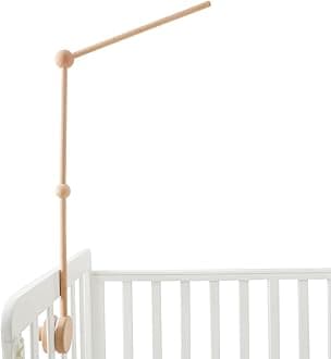 Mamimami Home Mobile Stand Wooden for Baby Wooden Crib Mobile Bed Bell Holder Bracket Mobile Holder for Changer Bed Bells and Toys (without Mobile)