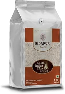 Sidapur - South Indian Filter Coffee | Roasted & Ground | 80% Coffee, 20% Chicory | 1 kg