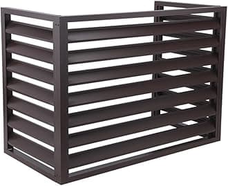 Aluminum Air Conditioner and Heat Pump Cover, Mini Split Air Conditioner Cover, Noise Reduction AC Unit Cover for Indoor and Outdoor, 110x80x60cm, Brown