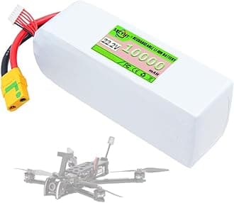 SSCYHT 22.2 Volt 6S Lipo Battery 10000mAh Lithium Battery 22.2V Rechargeable Batteries for Model Airplane with QS8/XT90S Port for Below 222W Motor Kit,22.2v10000mah xt90s 1pack