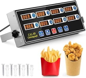 8 Channel Digital Kitchen Timers Commercial Kitchen Timers for Cooking Large Digital Restaurant Timers Loud Alarm Cooking Reminder for Food Truck Fryer Bakery Pizza Coffee Boiling Eggs