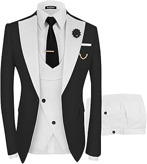 Wangyue Mens Suit 3 Piece Slim Fit Suits for Men Wedding Prom Tuxedo for Men Formal Business Suit