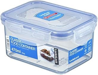 Locknlock Hpl807 Food Container, Clear, W 102.0 X H 68.0 X D 135.0Millimeters, 470 ML, Rectanguar, Plastic