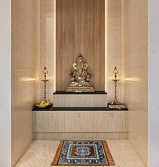 Prayer Aasan/Mat Traditional Design Velvet Aasan | Meditation Prayer Carpet Mat | Pooja Aasan Mat | Multipurpose Premium Velvet Rug Mat Pack of 2-Brown