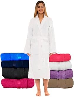 CICK Towelling Bath Robe Premium Quality Bathrobes for Women Highly Absorbent 100% Cotton Shawl Design Perfect for Men & Women in Loungewear and Gifts
