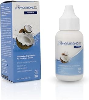 GHOSTBOND XL Hair Replacement Adhesive - 1.3oz - Invisible Bonding Wig Glue: Extra Moisture Control - Water & Oil-Resistant, Light Hold for Poly and Lace Hairpiece, Wig, Toupee Systems, (Coconut)