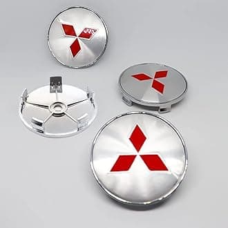 4pcs Car Hub Centre Caps for Mitsubishi Pajero ASX Outlander Lancer Eclipse 60mm Waterproof Wheel Center Hub DustProof Rim Wheel Decoration Cover Sticker Accessories,B, normal