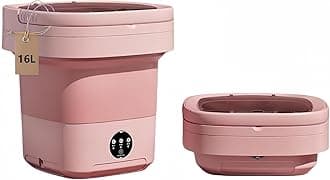 Portable Washing Machine, Mini Washer,16L Upgraded Large Capacity Foldable Washer.Deep Cleaning of Underwear, Baby Clothes and Other Small Clothes.Suitable for Apartments, Dormitories, Hotels.(Pink)