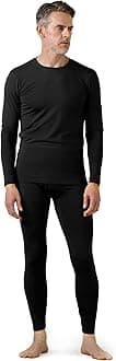 LAPASA Men's Fleece Lined Thermal Underwear Set, Light/Mid/Heavyweight Warm Long Sleeve Long Johns Top and Bottom, Base Layer Set M11/M57/M24