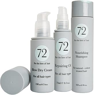 72 Hair Nourishing Collection, Sulphate Free Nourishing Shampoo, Blow Dry Cream and Hair Repair Oil (Nourishing Collection)