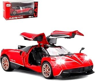 Alloy Diecast Metal Cars Model Collectible Pagani Huayra Dinastia 1:32 Pull Back Vehicle Toy for Kids Boys Girl Gift (RED)