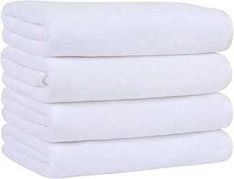 KinHwa Microfiber Hand Towels for Bathroom Soft and Absorbent Face Towels for Bath, Spa, Gym 16inch x 30inch (4, White, 16inch x 30inch)