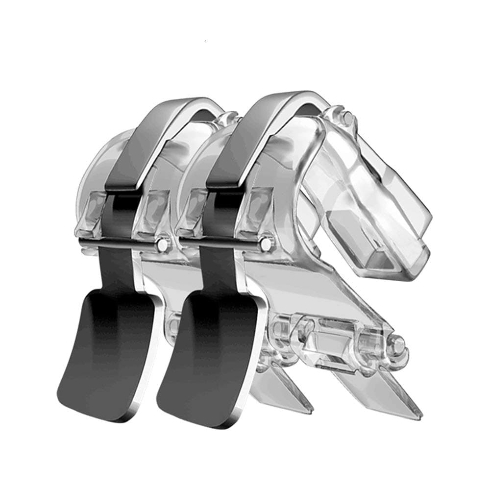 S4 Mobile Game Controller, 4U Cell Phone Game Controller Sensitive Shoot and Aim Buttons L1R1 Trigger Buttons for PUBG/Rules of Survival support Android and iOS(1 Pair,Transparent)