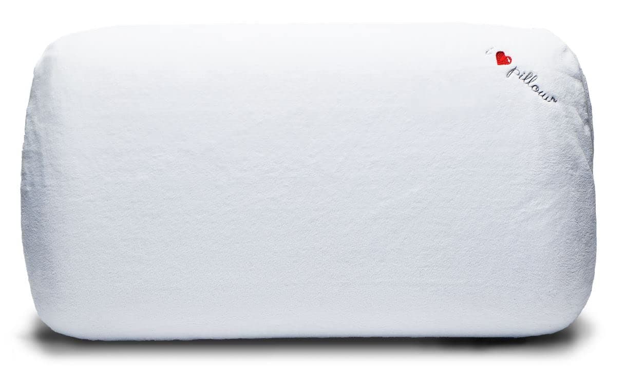I Love Pillow Traditional Comfort Medium Profile Supportive Memory Foam Sleeping Pillow with Cotton Pillowcase Cover, King, White