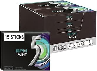 Packs Bulk, RPM Mint Sugar Free Gum Bulk, 15 Count (Pack of 10)