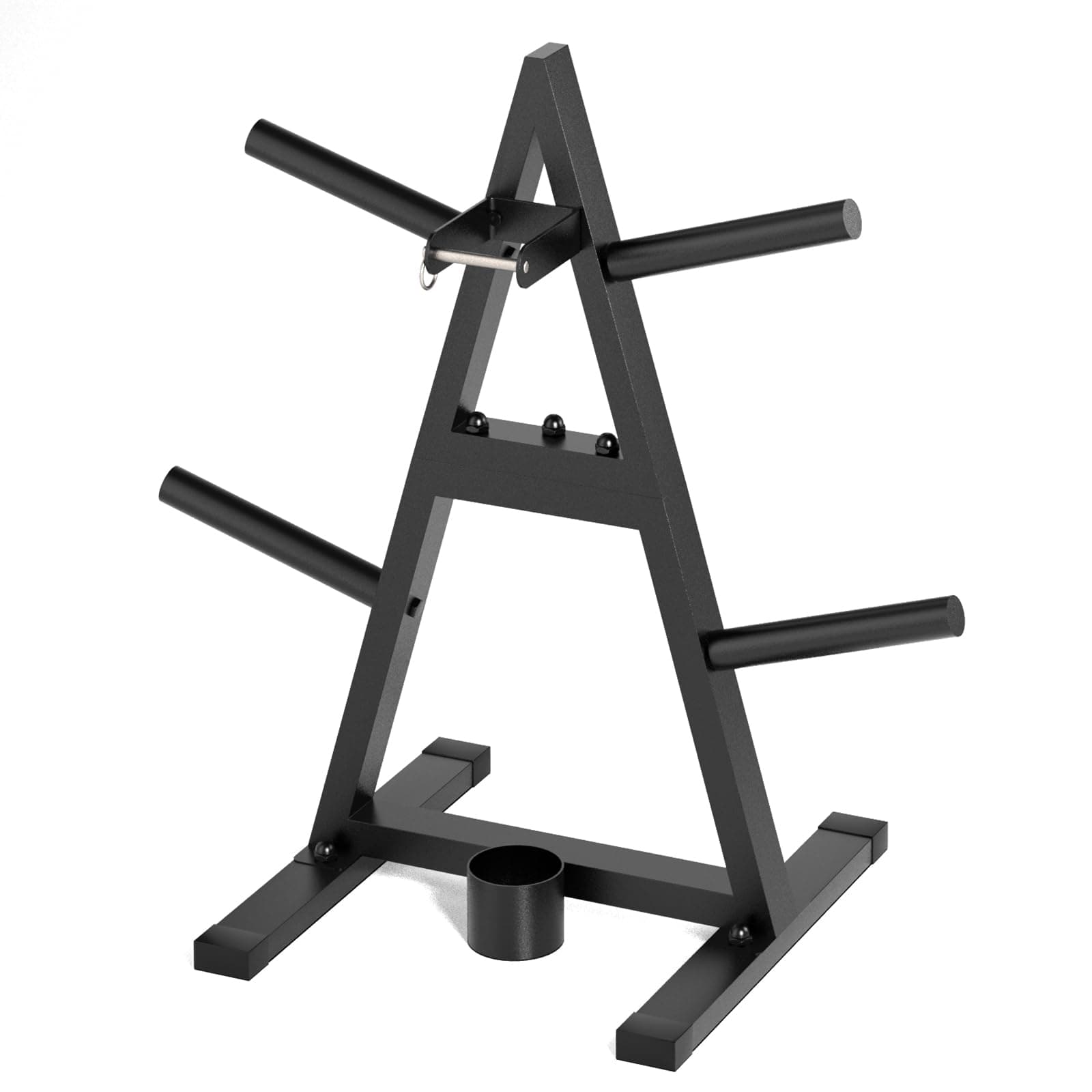 A-Frame Weight Plate Tree for 1" Olympic Plates - Holds 300 lbs, Dumbbell Rack and Home Gym Storage Stand - Organize Your Workout Area