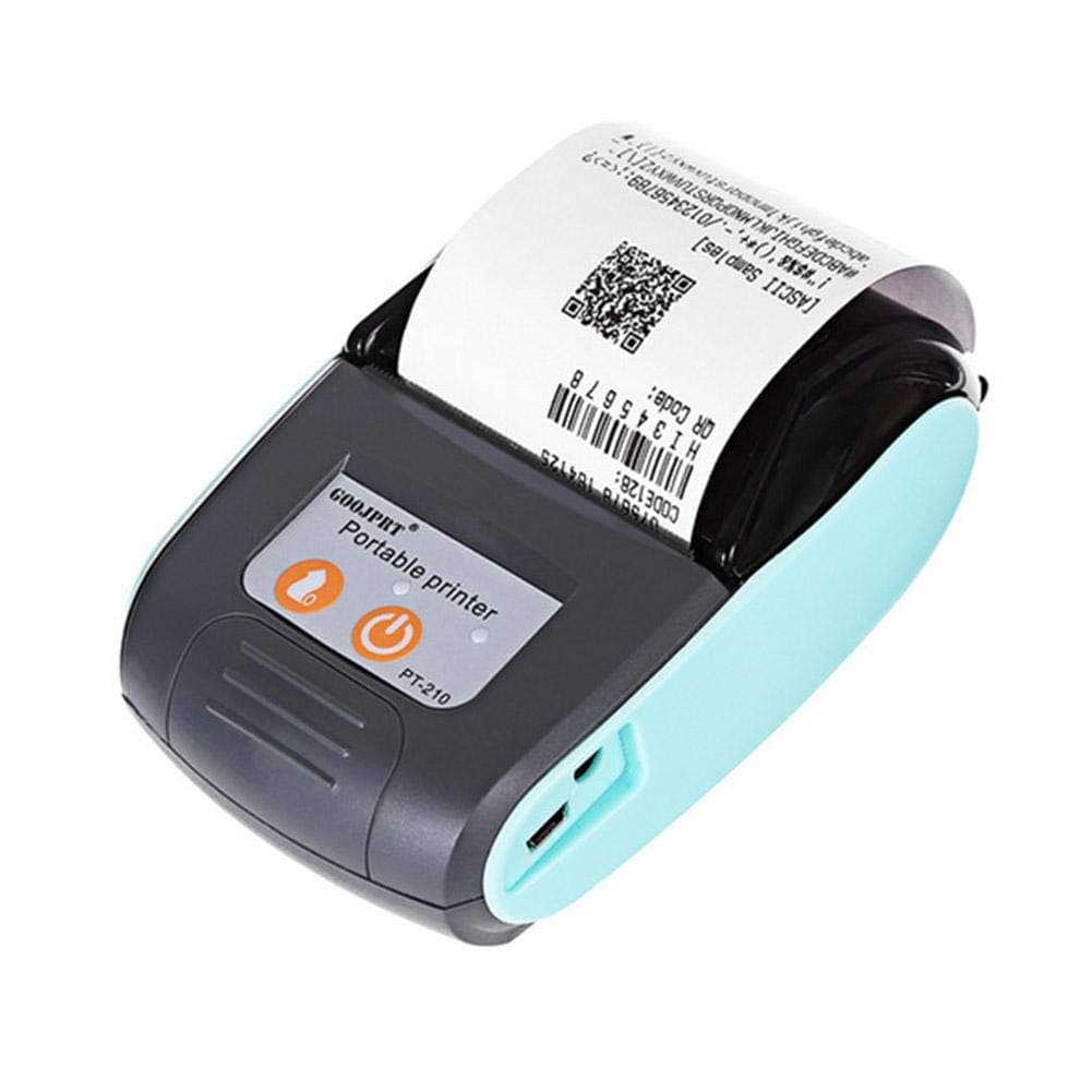 Thermal Printer, 58mm Mini Thermal Printer Portable Wireless Bluetooth USB Receipt Printer Supports Android, iOS and Windows Compatible with ESC/POS (blue)