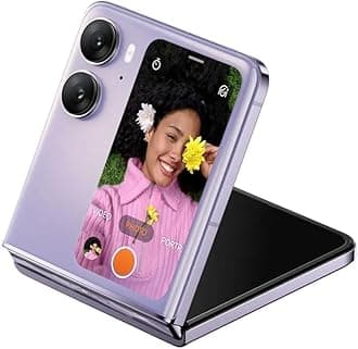 Find N2 Flip 5G Smartphone, 6.8“ AMOLED 120Hz, 3.26” Largest Flip Cover Screen, 50MP flagship camera, 8GB RAM + 256GB ROM, 4300mAh All-day Battery, Moonlit Purple