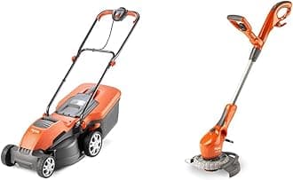 Flymo Speedi-Mo 360C Electric Wheeled Lawn Mower, 1500 W, Cutting Width 36 cm & Contour 650E Electric Grass Trimmer and Edger, 650 W, Cutting Width 30 cm
