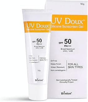 Brinton Healthcare UvDoux Face & Body Sunscreen gel with SPF 50 PA+++ in Matte Finish and Oil Free Formula| Water Resistant Sunscreen| Protection against UVA/UVB Rays |For All Skin Types-50 Gm (2Pack)