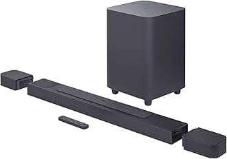 Bar 800 Surround Sound Bar for TV with Wireless Subwoofer and 2 Detachable Wireless Surround Speakers, 720W Output Power, Black, UK Plug (Type G)