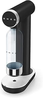 Smeg SKC01BLM Soda Maker, Non-Slip Feet, Space Saving Design, 800ml, Matte Black