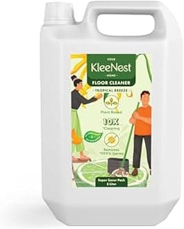 5 Litre – Tropical Breeze Floor Cleaner | Made by 300ml Concentrate | 10x Clean, 99.9% Germ Protection | Plant Based, Non-Toxic, Kids & Pet-Friendly | Fragrant Cleaner for All Floors