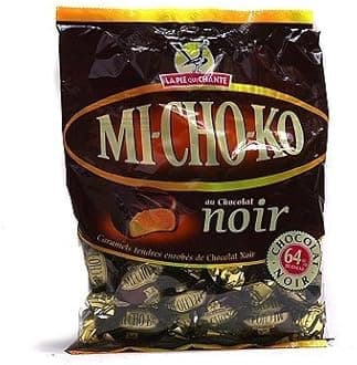 La Pie qui Chante MICHOKO Dark Chocolate Wrapped Caramels Toffee Candy - 3.5 oz