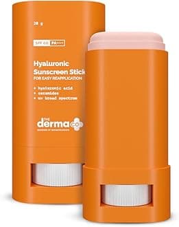 The Derma Co Hyaluronic SPF 60 Sunscreen Stick with PA++++ | for Easy Reapplication | Provides UVA/B Rays Protection & Controls Oil | Non-Greasy | 0.71 Oz/20 g