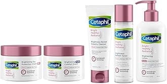 Cetaphil Bright Healthy Reveal Creamy Cleanser, Pack of 100gm, Radiance Refresh Toner 150ml, Day and Night Protection Cream, 50ml, Body Lotion, 245 g, White, Combo