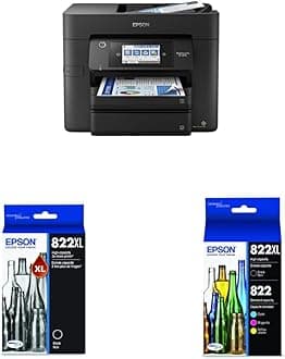 Epson Workforce Pro WF-4830 Wireless All-in-One Printer with Auto 2-Sided Print & EPSON T822 DURABrite Ultra Ink High Capacity Black Cartridge & EPSON T822 DURABrite Ultra Ink High Capacity Black