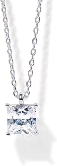 14K Gold Plated Cubic Zirconia Diamond Pendant Necklace for Women | Adjustable Slider