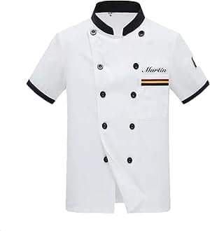 Personalized Chef Jackets Embroidered Chef Short Sleeve Chefs Work Clothes Kitchen Uniforms For Men Women