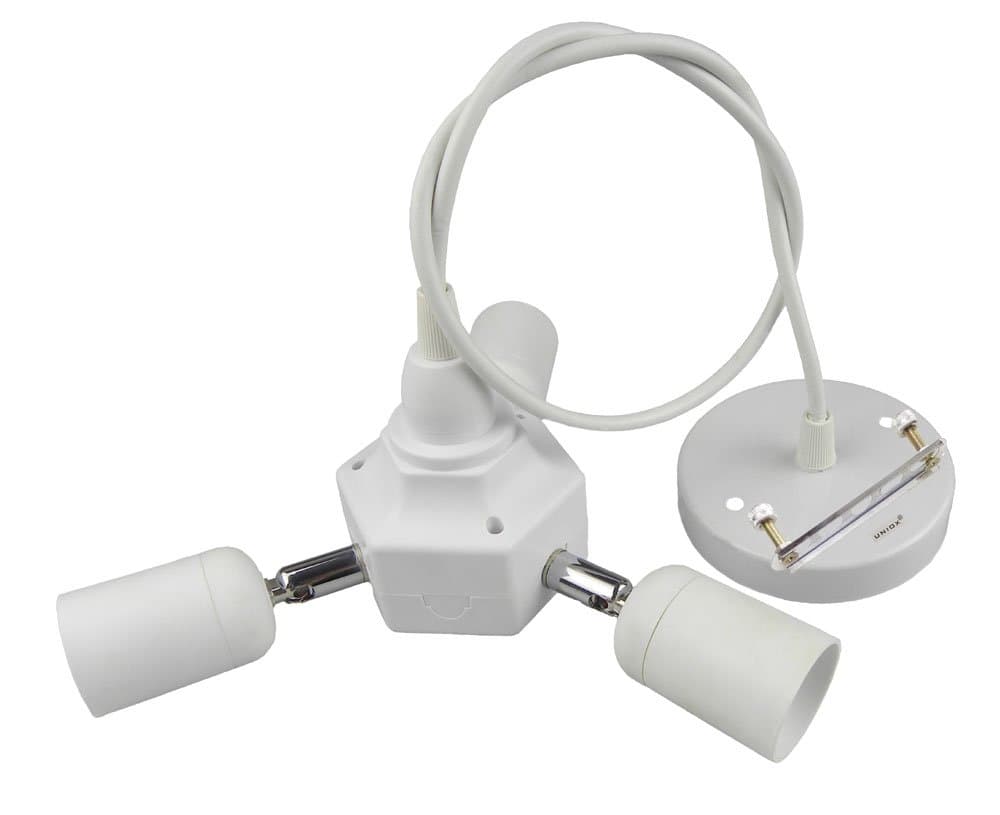 Uniox E27 x 4 Ceiling Rose Pendant Lamp Holder Braided Flex Lighting Kit