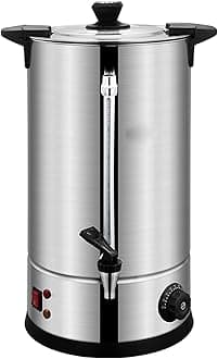 Stainless Steel Electric Hot Water Boiler Catering Urn, Large Capacity Insulated Container, External Water Gauge, Overheating Protection (25Liter)