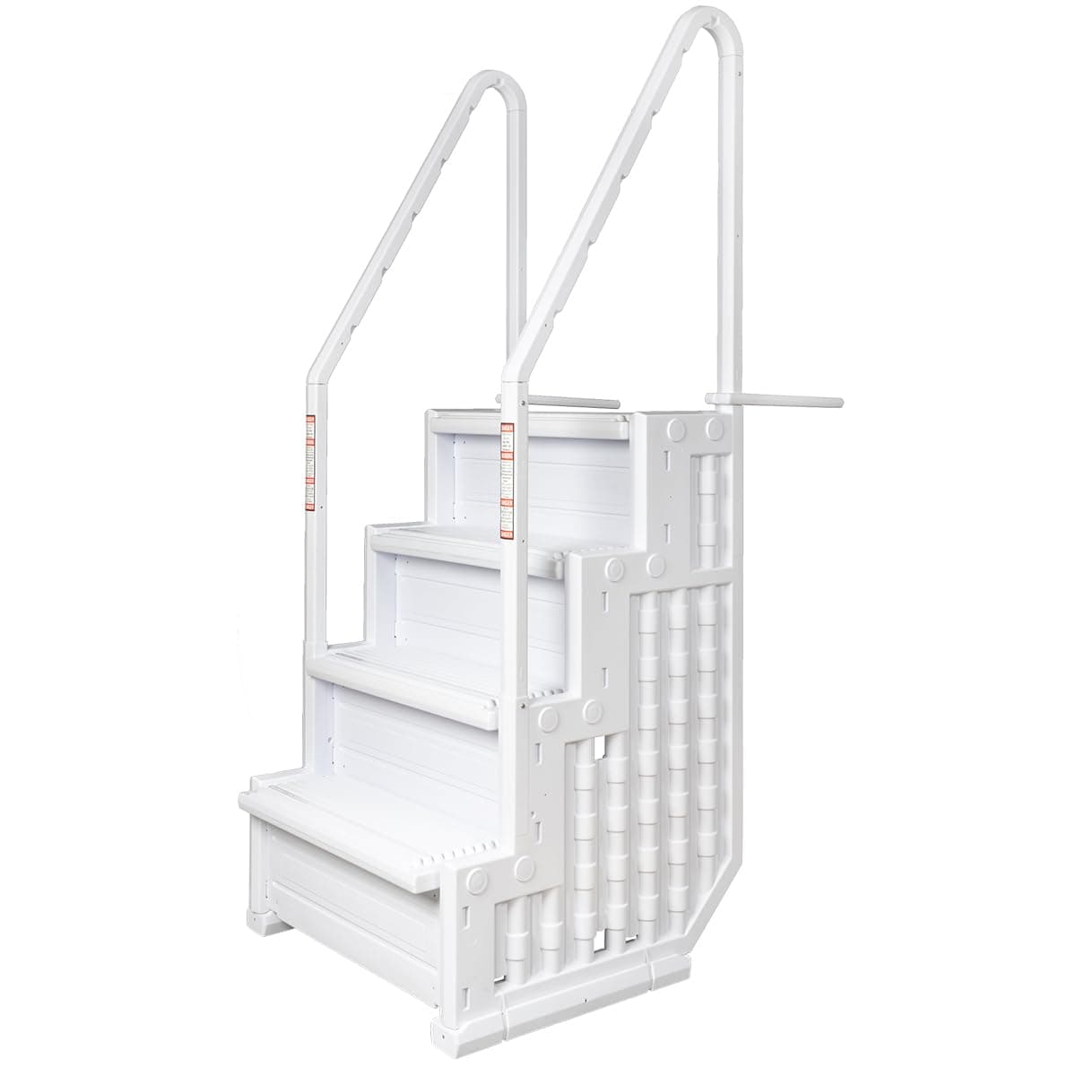 Aqua Select Everest in Pool Steps | White | for Above Ground Swimming Pools | Can Mount to Decks 48'' to 54'' H | Safety Stairs Capacity Up to 350 Pounds