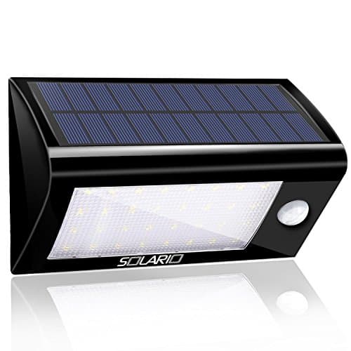 Solar Powered Security Floodlights - Motion Activated Lights- Wireless Outdoor Light- 32 Ultra Bright LEDs- Peel and Stick- Best for Patio, Garden, Path, Pool, Yard, Deck (Black)