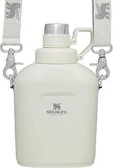 Stanley Legendary Classic Canteen Water Bottle - 1.1 QT - Stainless Steel Canteen with Strap and Leakproof Lid - Dishwasher Safe and BPA-Free, Cream