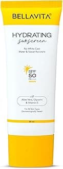 Water based Hydrating Sunscreen, SPF 50, Lightweight PA+++, For All Skin Types, No White Cast, Non - Greasy Finish, UV Protection, Broad Spectrum, For Men & Women, 50ML