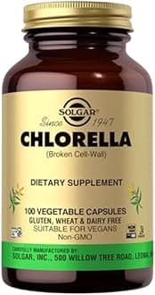 Chlorella 520 mg Vegetable Capsules - Pack of 100 - High Concentration of Chlorophyll - Helps Fight Cell Damage - Herbal Supplement - Kosher, Vegan and Gluten Free