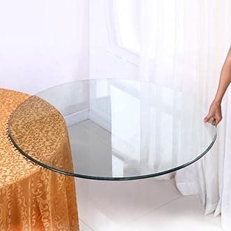 EMISOO Round Glass Table Top 30-100cm Clear Plate Glass Coffee Tables Top 1/4" Thick Tempered Glass Table Top Round Polished Edge Table Top Replacement (Size : 70cm/28inch)