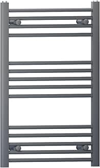 Myhomeware Anthracite Grey Heated Bathroom Towel Rail Radiator For Central Heating Elegant Designer In UK (550mm x 800mm (h))