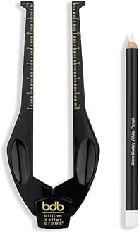 Billion Dollar Brows 2-Piece Brow Buddy Contour Stencil Microblading Kit – Achieve Symmetrical, Perfectly Shaped Brows, Ideal for Tweezing, Threading & Waxing, Vegan & Cruelty-Free - Black