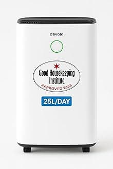 Devola 25L/day Low Energy Dehumidifier & Air Purifier with HEPA Filter | Quiet & Energy Efficient Compressor Dehumidifier for Home | Laundry Drying Mode | White