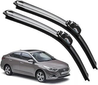 CARNYX Frameless Windshield Wiper Blades, Front Car Wipers Set of 2, Noise-Free, Durable Performance Compatible with (Hyundai Verna (2017-2022) (D-24,P-16))