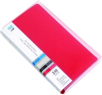 Skrill Business Card Holder, Visiting, Credit, Debit, Business, ID Card Holder/Organizer - 240 Cards (Red)