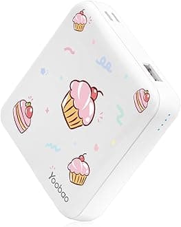 YoobaoPortable Charger, PD 20W USB-C in&Out Power Bank 10000mAh Super Fast Charging, Cute Stuff for Girls Kids Travel, Mini Phone Battery Pack for iPhone 14/13 for iPad/Android/LG (Cake)