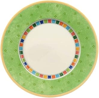 Villeroy & Boch Twist Alea Verde Salad Plate, 8.25 in, Premium Porcelain, White/Green
